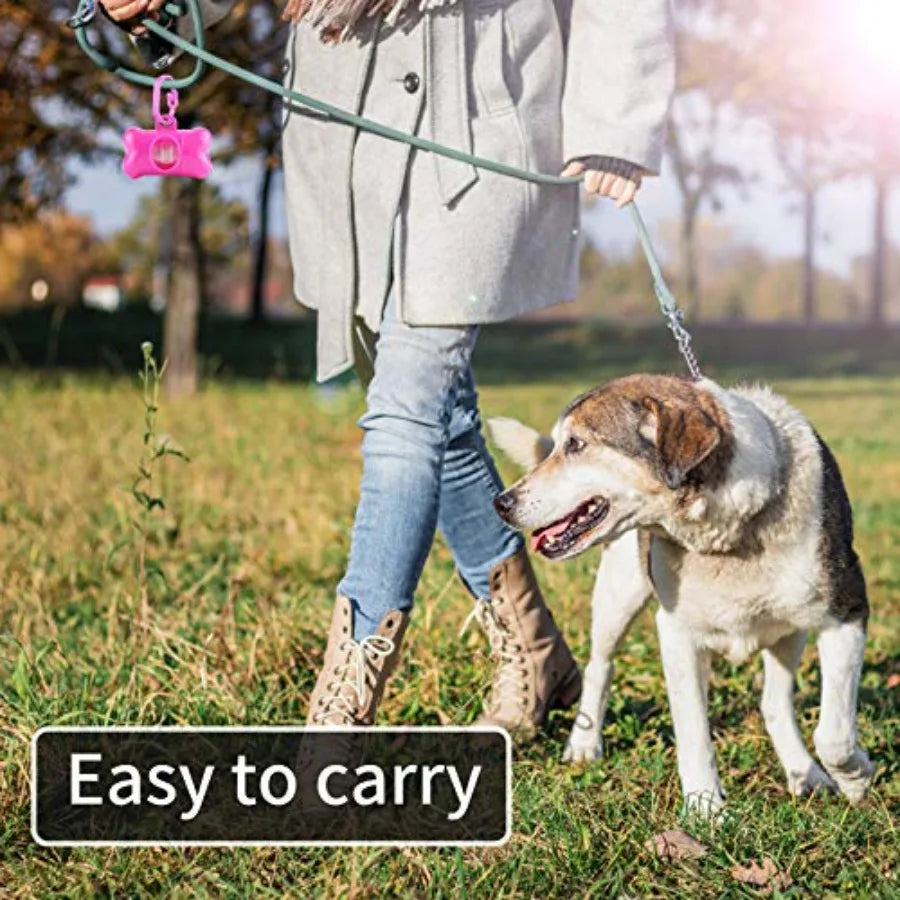 10 Pack Bone Shaped Poop Bag Dispenser Pet Waste Disposal Bag Dispenser