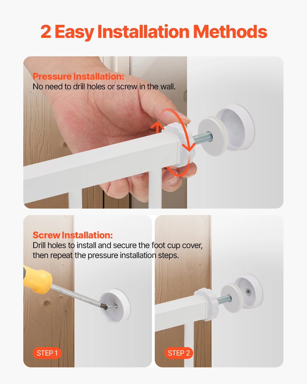 SucceBuy Pressure Mount Walk Through Baby Security Gate