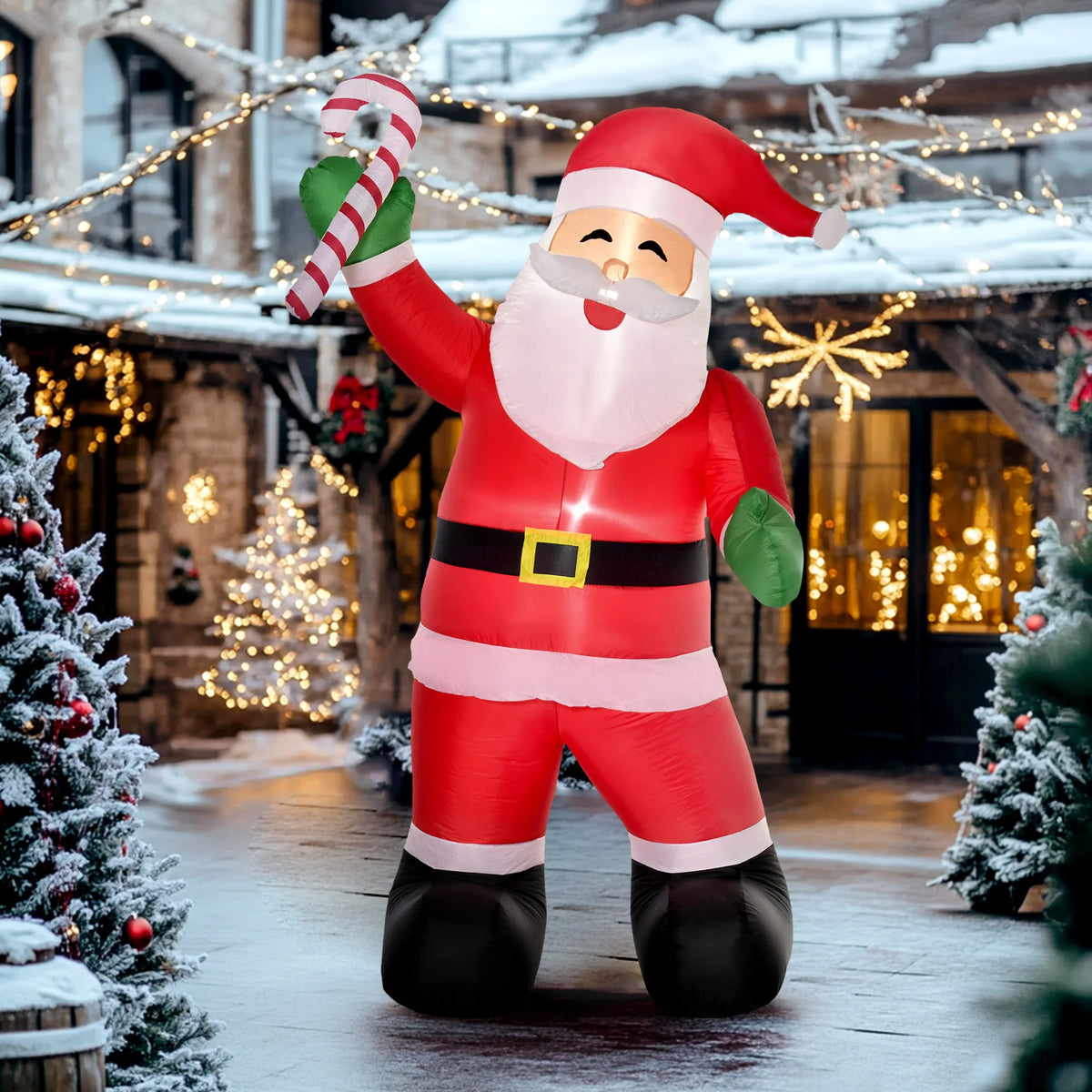 Homcom Christmas Inflatable Santa Claus Yard Decoration With Led Lights