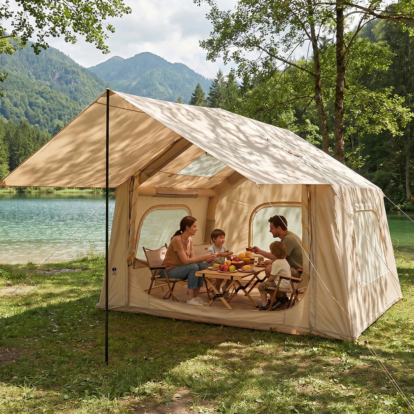 HiMISS Inflatable Camping Tent 3 To 5 Person Waterproof Glamping Shelter