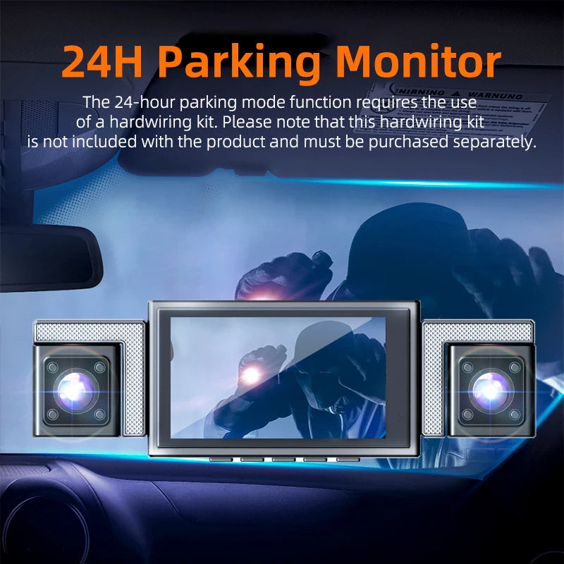 MUÜBAER 4K 360 Degree Dash Cam With 5.8GHz WiFi GPS IPS Screen