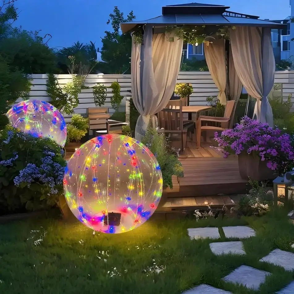 Solar LED Floating Pool Balls Inflatable Outdoor Decor Lights