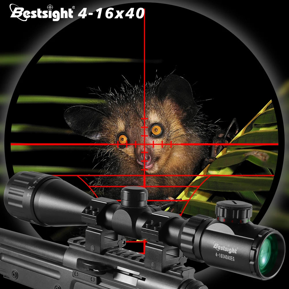 Nabila 4 16x40 AOEG Rifle Scope With Red Green Illuminated Dot