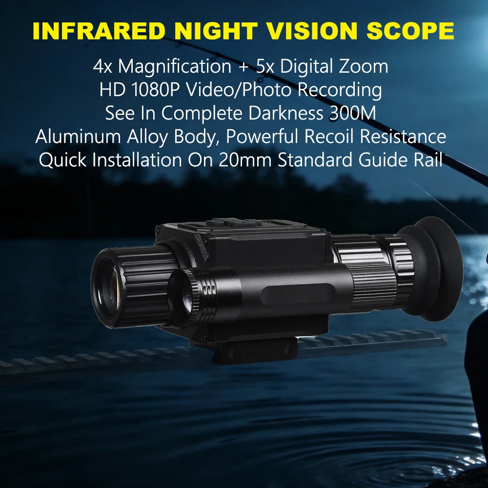 Digital Night Vision Scope 940nm IR 1080P 5X Zoom Monocular