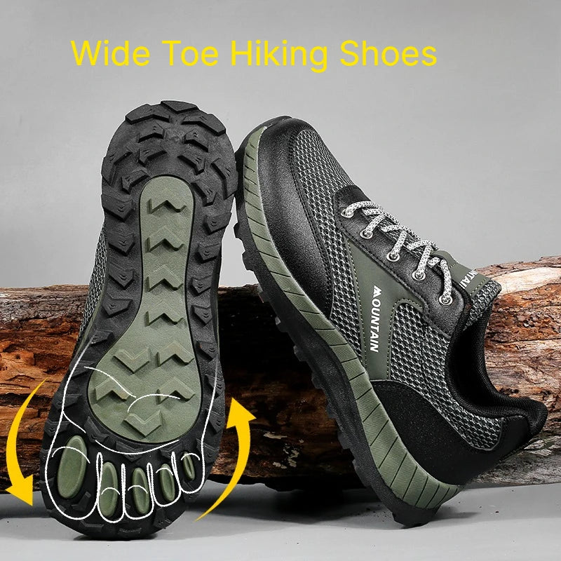 Wide Toe Hiking Shoes For Men Women Comfy Platform Men's Trekking Sneakers Outdoor Non-slip Sports Shoes Women's Walking Shoes