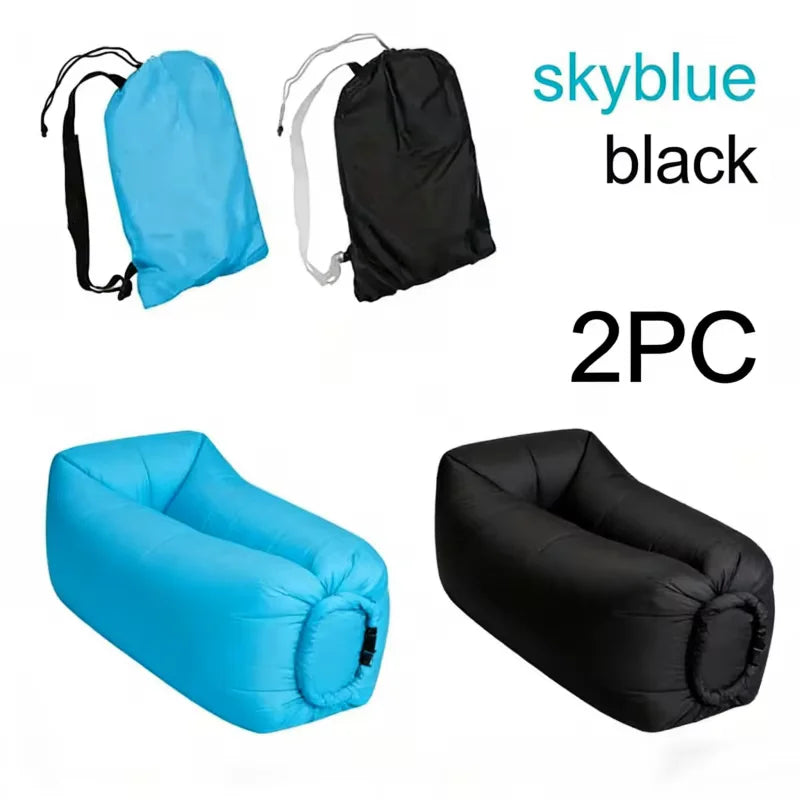 Inflatable Lounger Air Sofa Extra Thick Foldable Couch Outdoor Beach