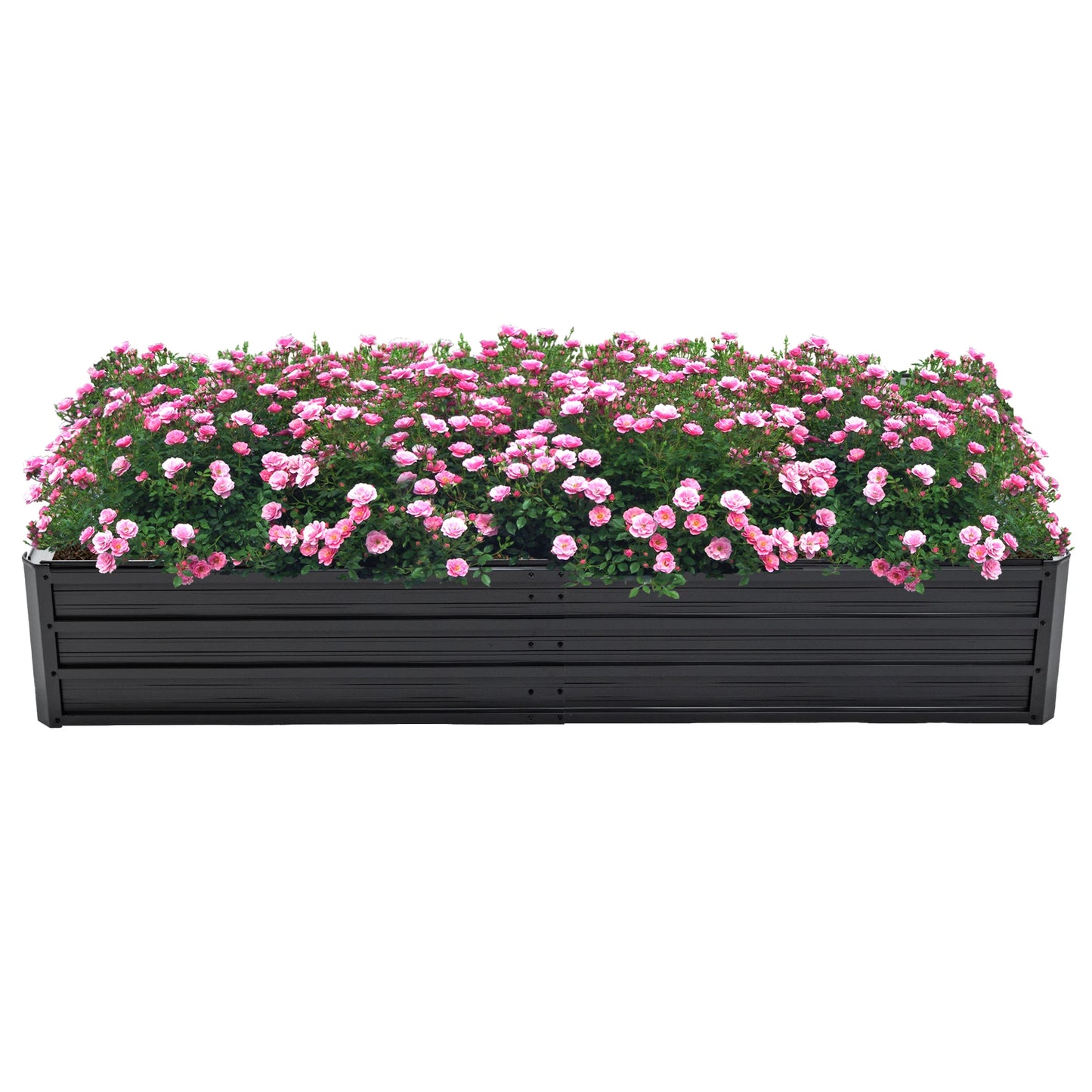 6x3x1 ft Sturdy Galvanized Steel Raised Garden Bed Planter Box for Vegetables Flowers Herbs Succulents Backyard Patio Black