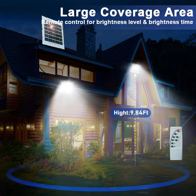 2X LED Solar Lights Outdoor Garden Reflector Buildings Sunlight, IP67 Waterproof Lamp Floodlights, Emergency Lighting Wall Light