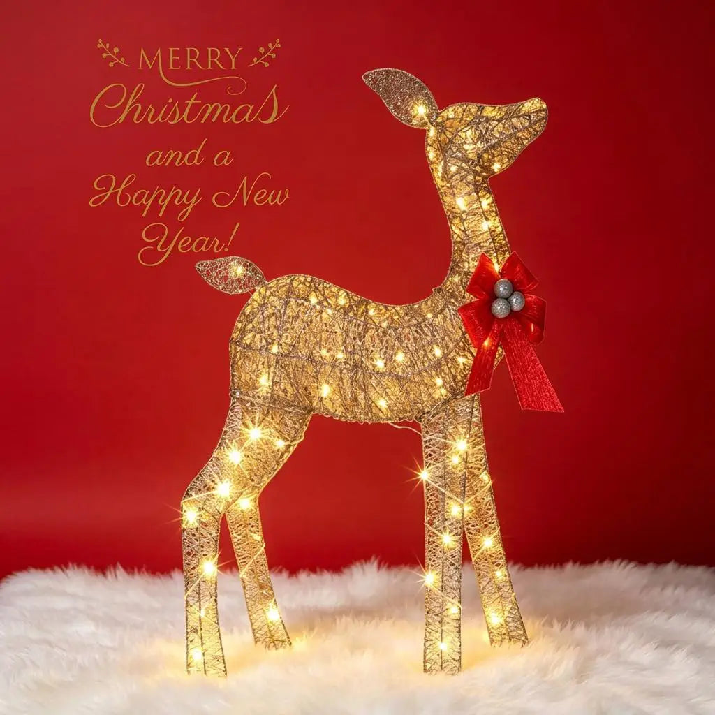 Lighted Christmas Reindeer Outdoor Garden Decor With Led Holiday Lighting