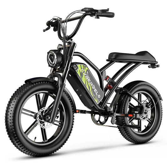 1000W Peak 20" Fat Tire All-Terrain Electric Bike, 48V Removable Battery, 80Miles+ Range Adult E-Motorcycle Cybervelo EK11
