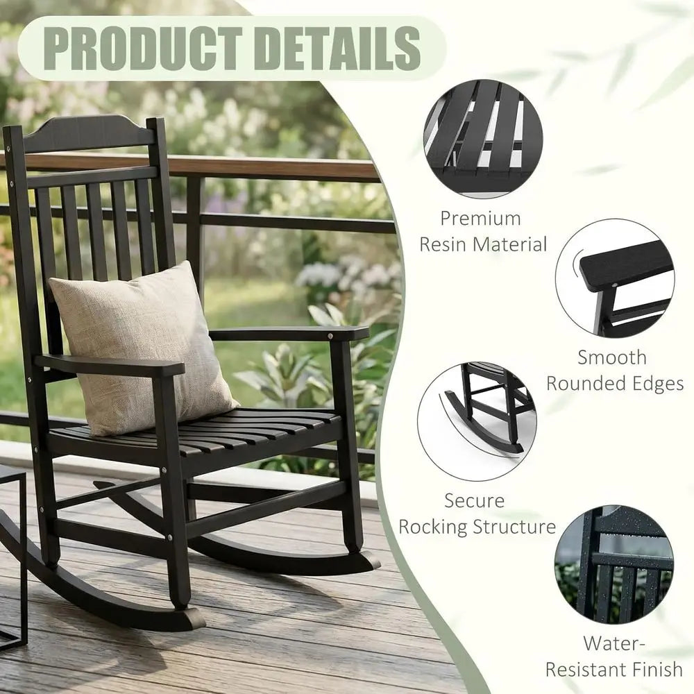 Weather-Resistant Outdoor Rocking Chairs Set For Porches And Patios