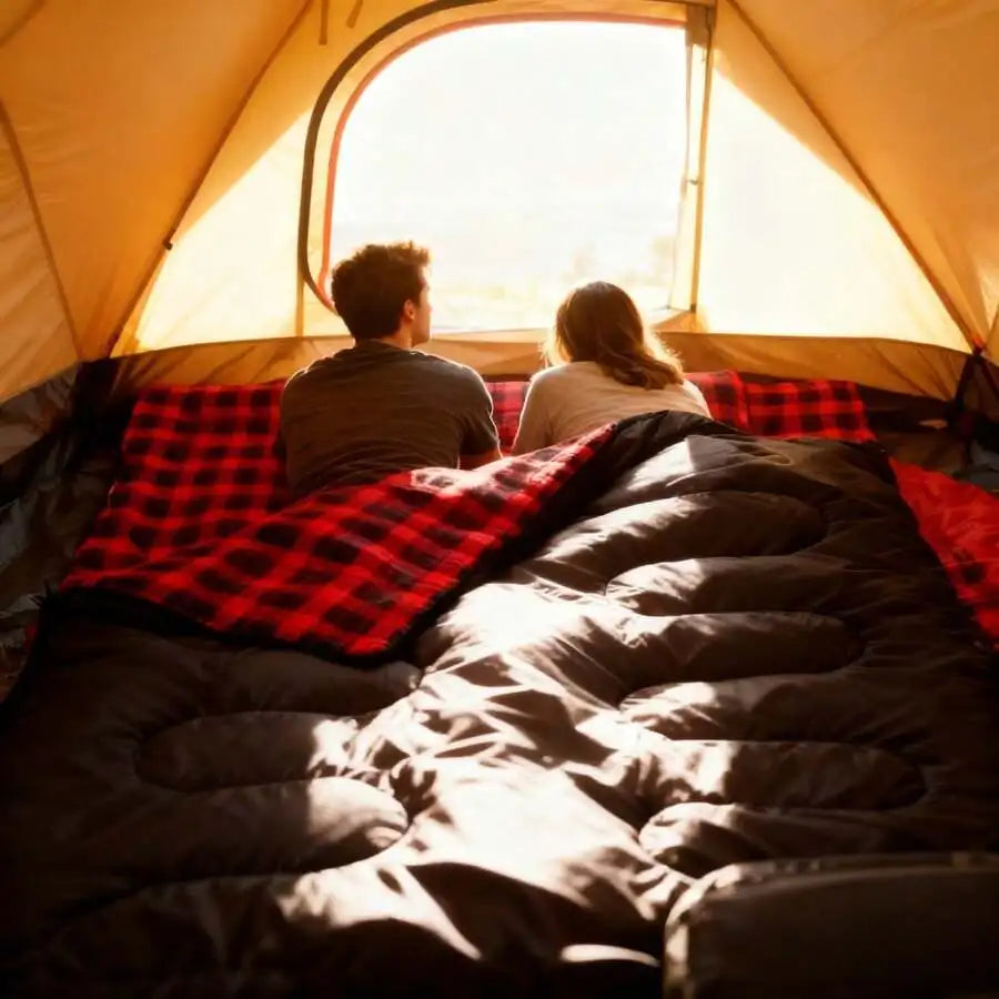 [Camping Sleeping Bag] Double Sleeping Bag For Adults With 2 Pillows 2 Person Sleeping Bags Camping XXL Queen Size Two Person Sl