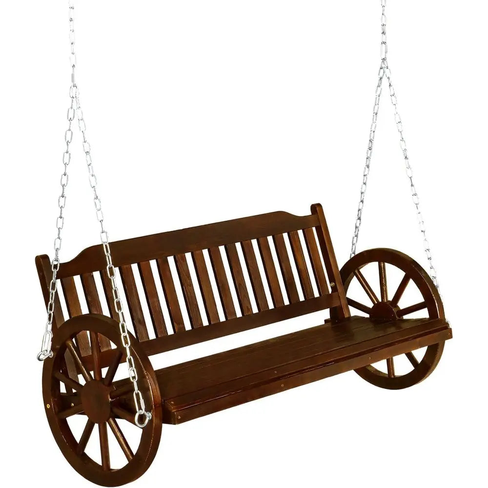 Enhanced 5-Foot Wooden 3-Person Swing, Heavy-Duty 880 lbs, Suitable for Yard, Garden, Balcony, Tree, Rustic Style