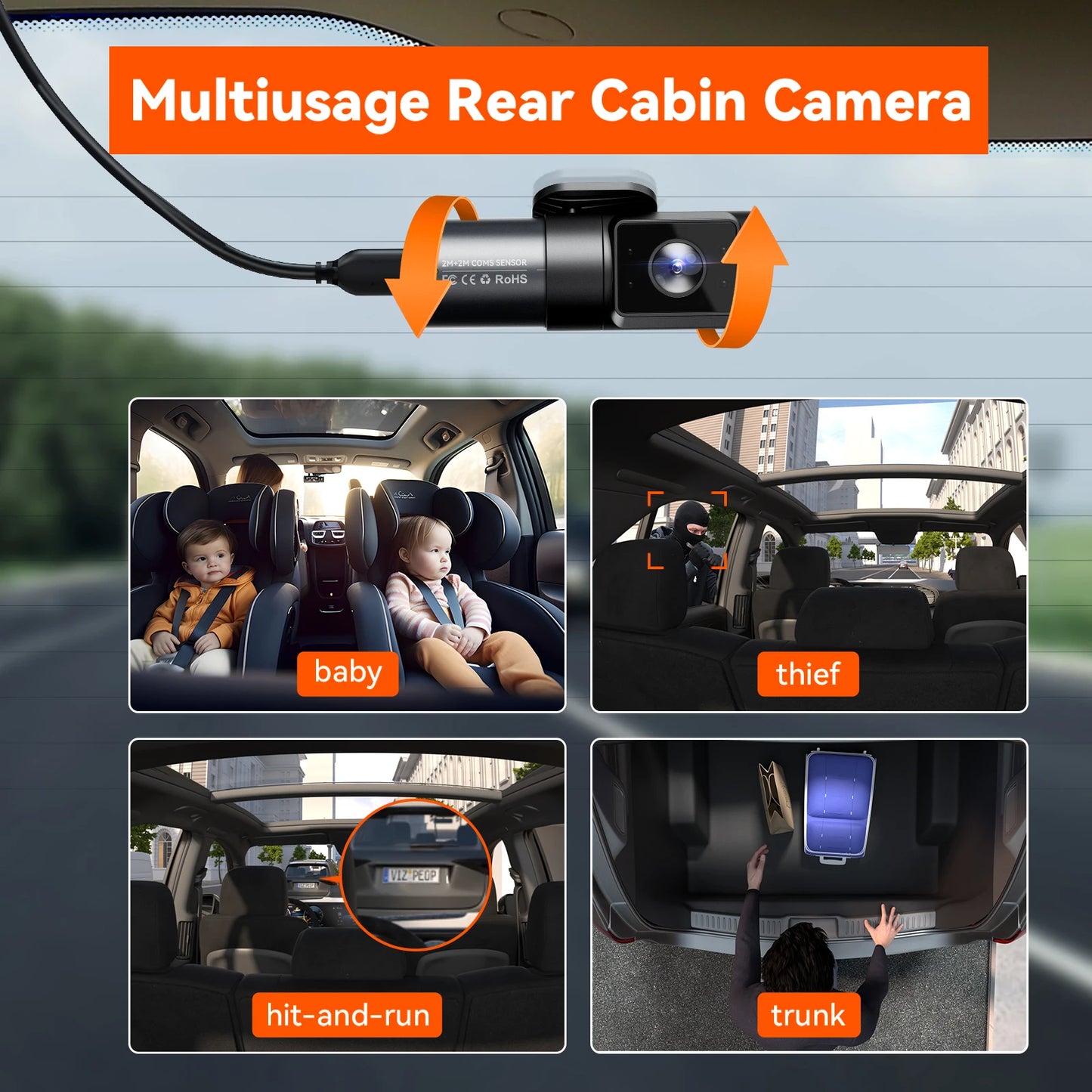 Vantrue N5 4-Channel Dash Cam With WiFi GPS 360-Degree