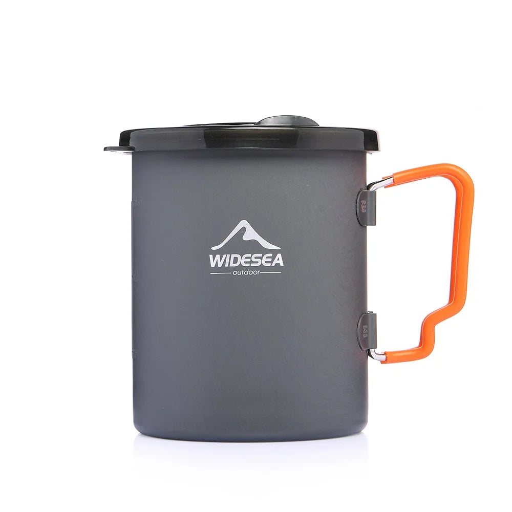 Widesea Camping Coffee Pot Set French Press Aluminum Pot with TPE Foldable Bowls for Outdoor Hiking Backpacking Picnic Travel