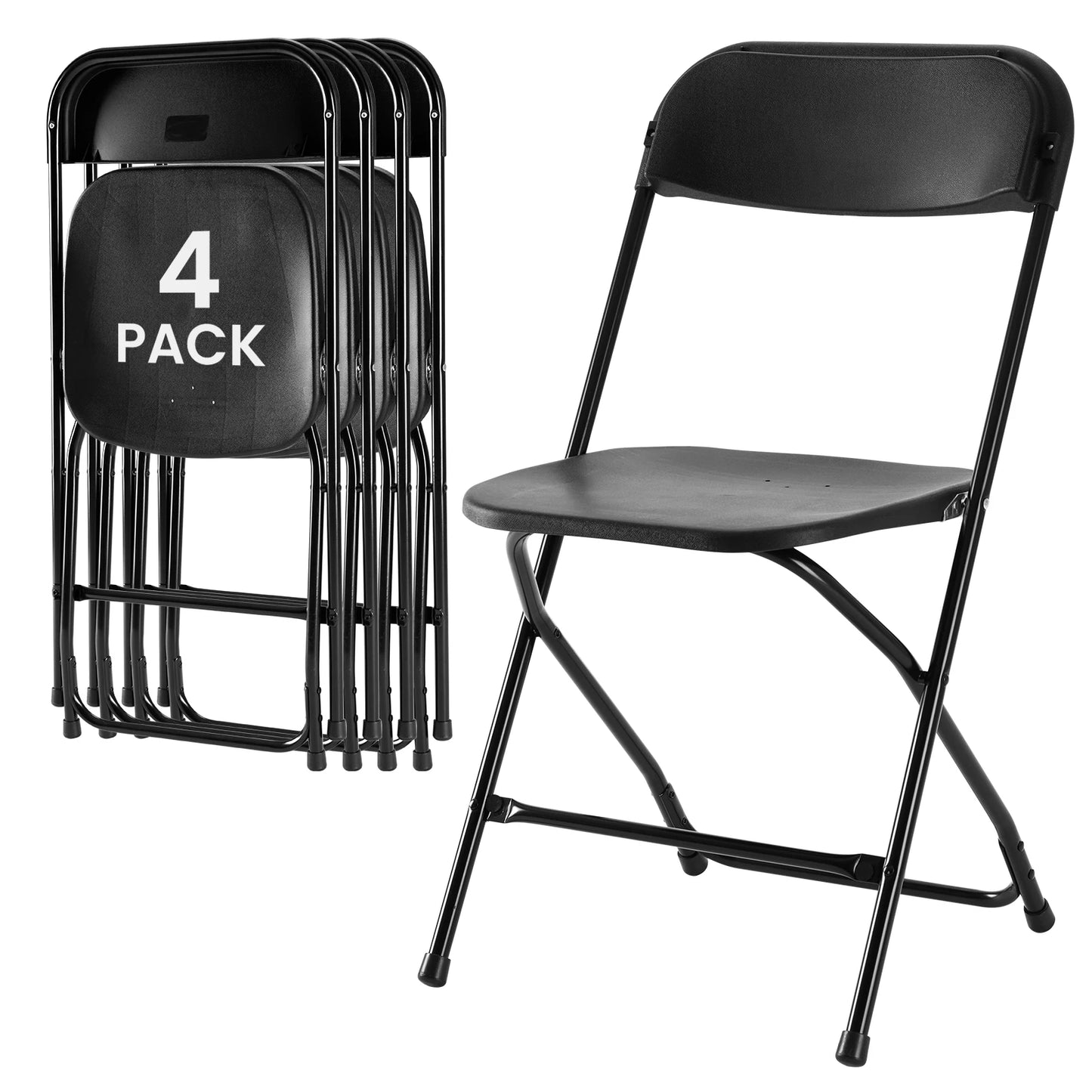 MCQ Foldable Office Chair 4/6 Pack Ergonomic Metal Frame Soft Cushion Lumbar Support Heavy Capacity 330LB For Home Office﻿