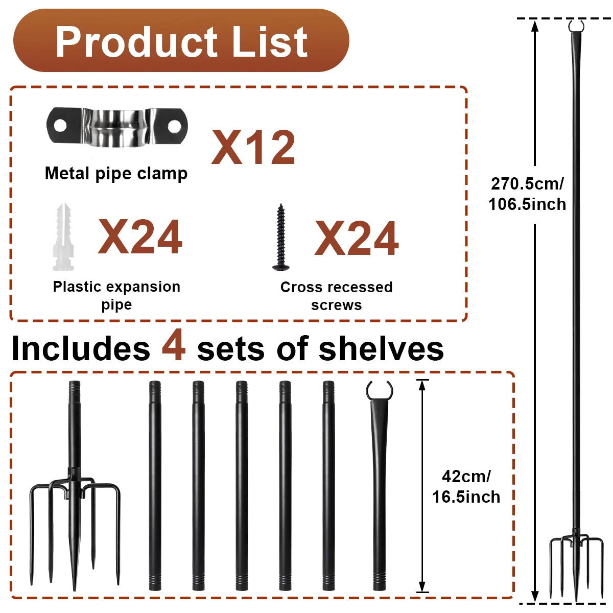Aiop Adjustable Metal String Light Pole For Outdoor Patio Decor