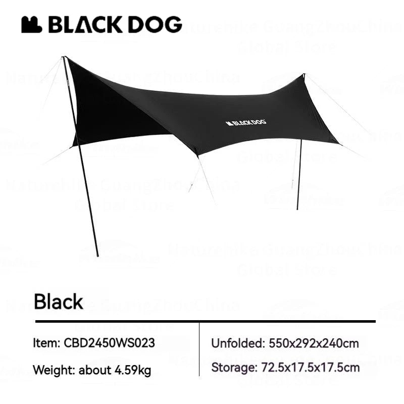 BLACKDOG Sun Shelter Ultralight Black Coating Tarp Waterproof Portable Large Awning Outdoor Picnic Travel Canopy Camping Gear