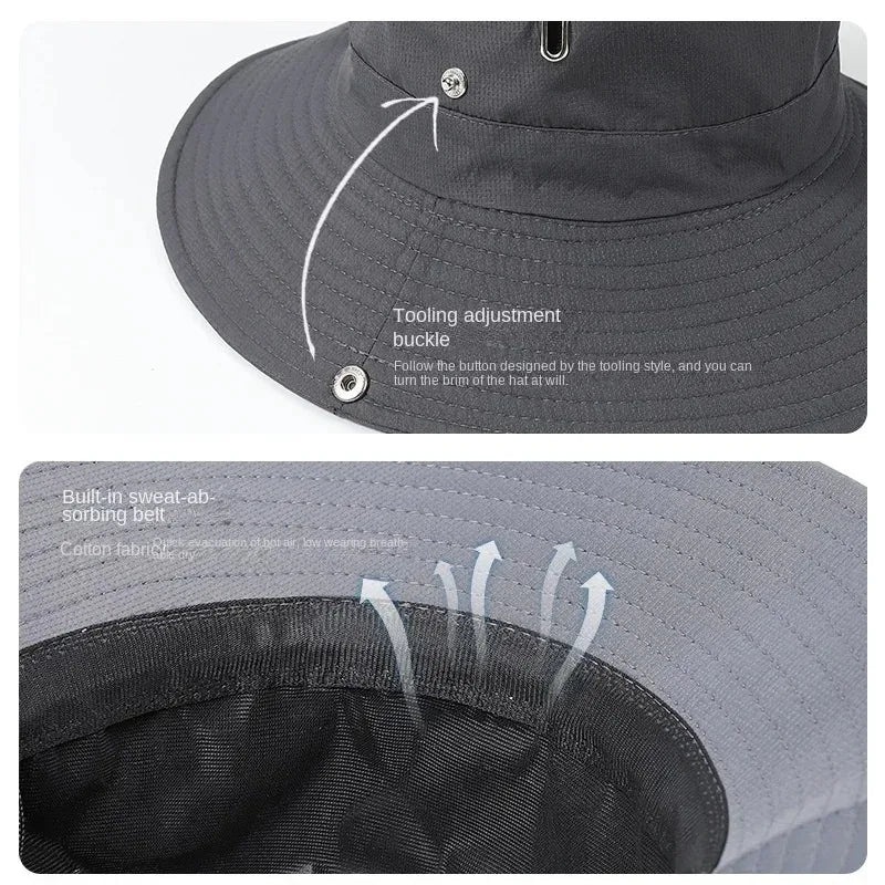 Men's Sun Protection Hat with Large Brim Sun Protection Hat Cycling Mountaineering Fishing Outdoor Fisherman Hat Fashion Sun Hat