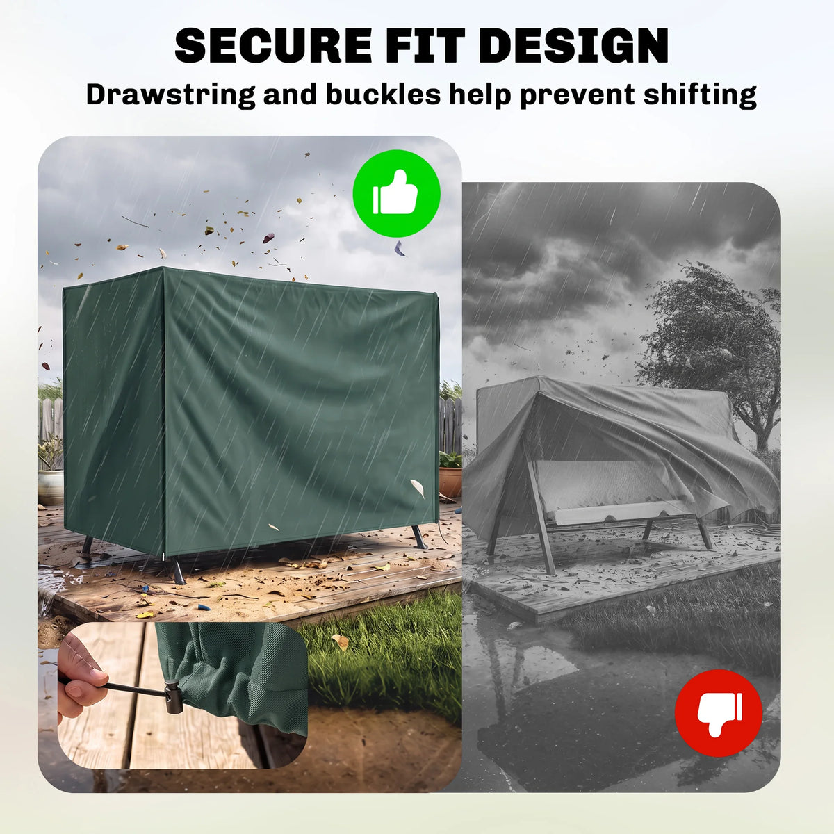 Patio Swing Chair Cover Large Outdoor Garden Furniture Protector Uv Wind Water Resistant