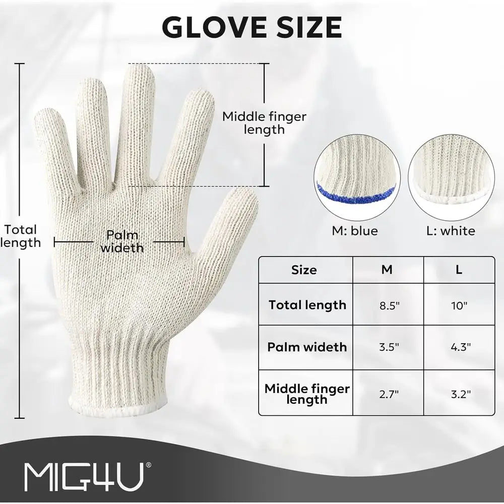 Large Cotton String Work Gloves - Heat Resistant BBQ Gloves - Economical Pairs