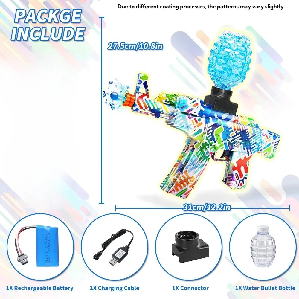 Electric Gel Ball Blaster Pistol Toy With Glasses Outdoor Play