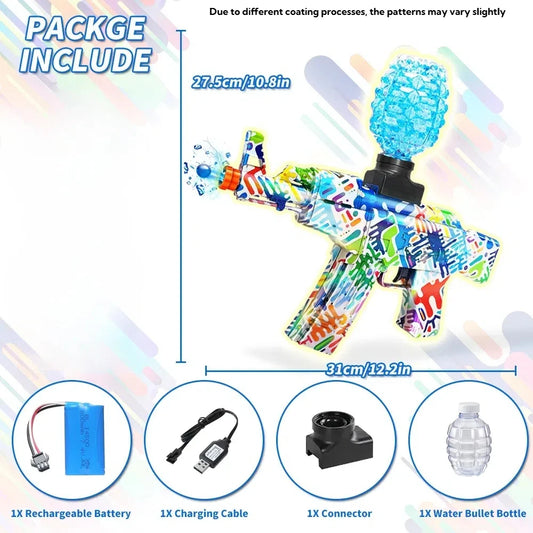 Electric Gel Ball Blaster Pistol Toy With Glasses Outdoor Play