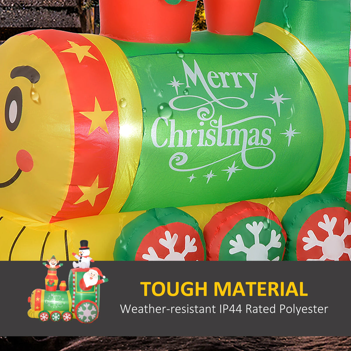 Outsunny Christmas Inflatable Train Decoration With Led Lights