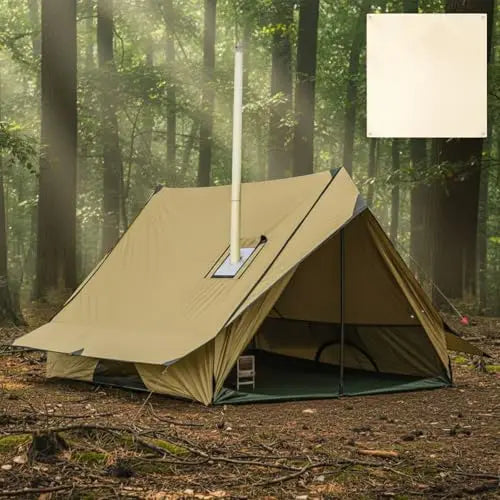 Hot Tent With Stove Jack For 2-3 Person Camping Waterproof Lightweight Bushcraft Tent For Hiking Backpacking Outdoor Fishing