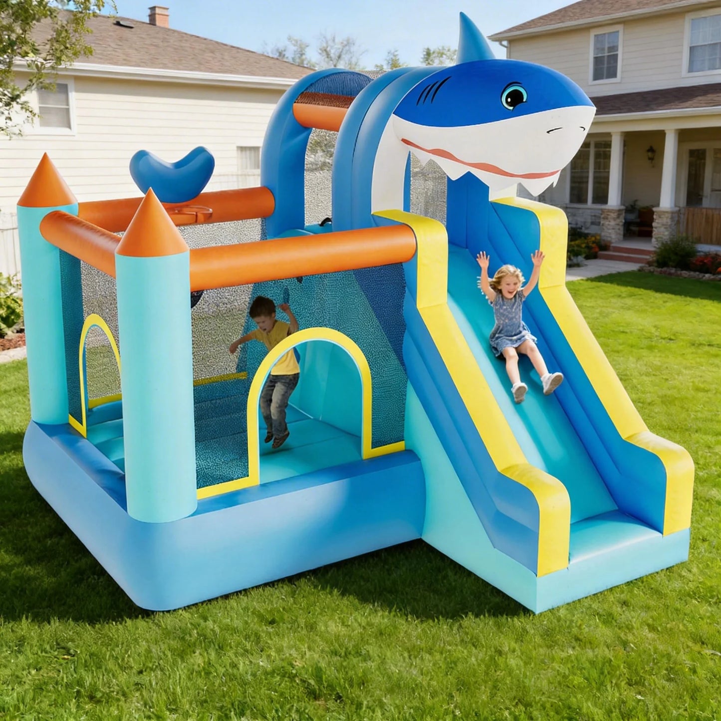 HiMISS Inflatable Bounce House With Slide And Blower
