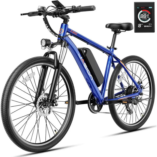 1000W Peak Brushless Motor Electric Mountain Bike, 40 Miles Range, 20MPH, 500Wh Removable Battery, 7-Speed, 26 Tires, Front Susp