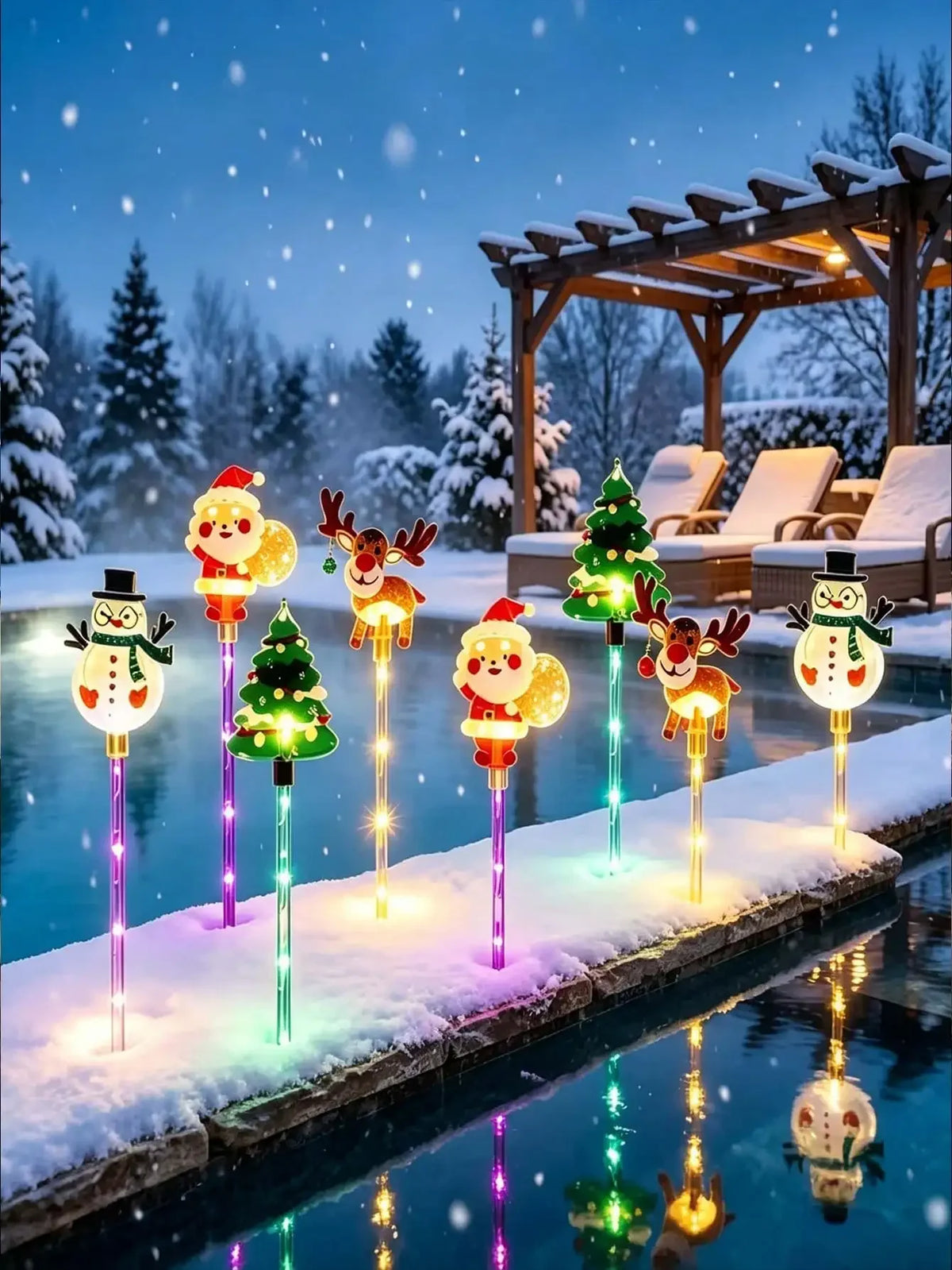 Solar Powered Outdoor Christmas Garden Lights With 8 Modes