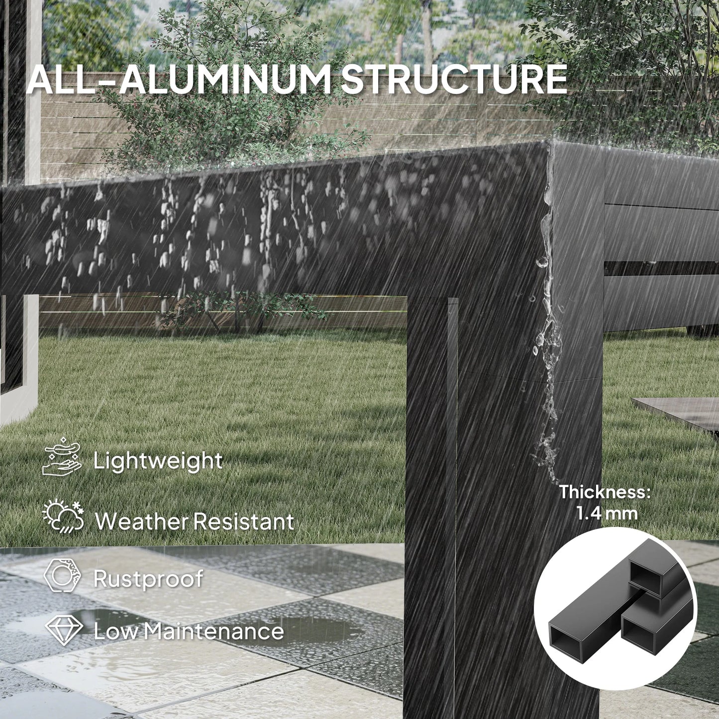 Expandable Aluminum Outdoor Dining Table