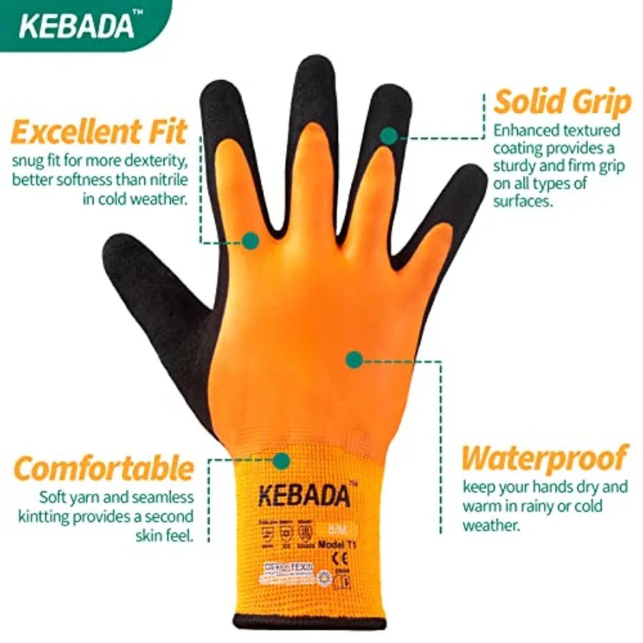 T1 Waterproof Winter Work Gloves for Men and Women, Insulated Work Gloves for Men Cold Weather, Warm Freezer Gloves