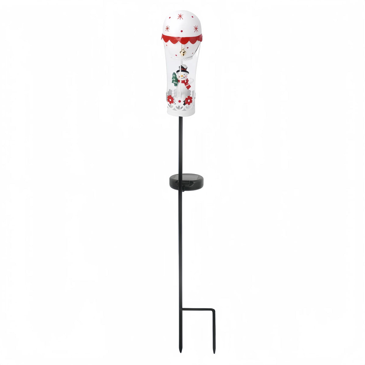 Solar Garden Stake Light Iron Santa Claus Christmas Balloon Decor