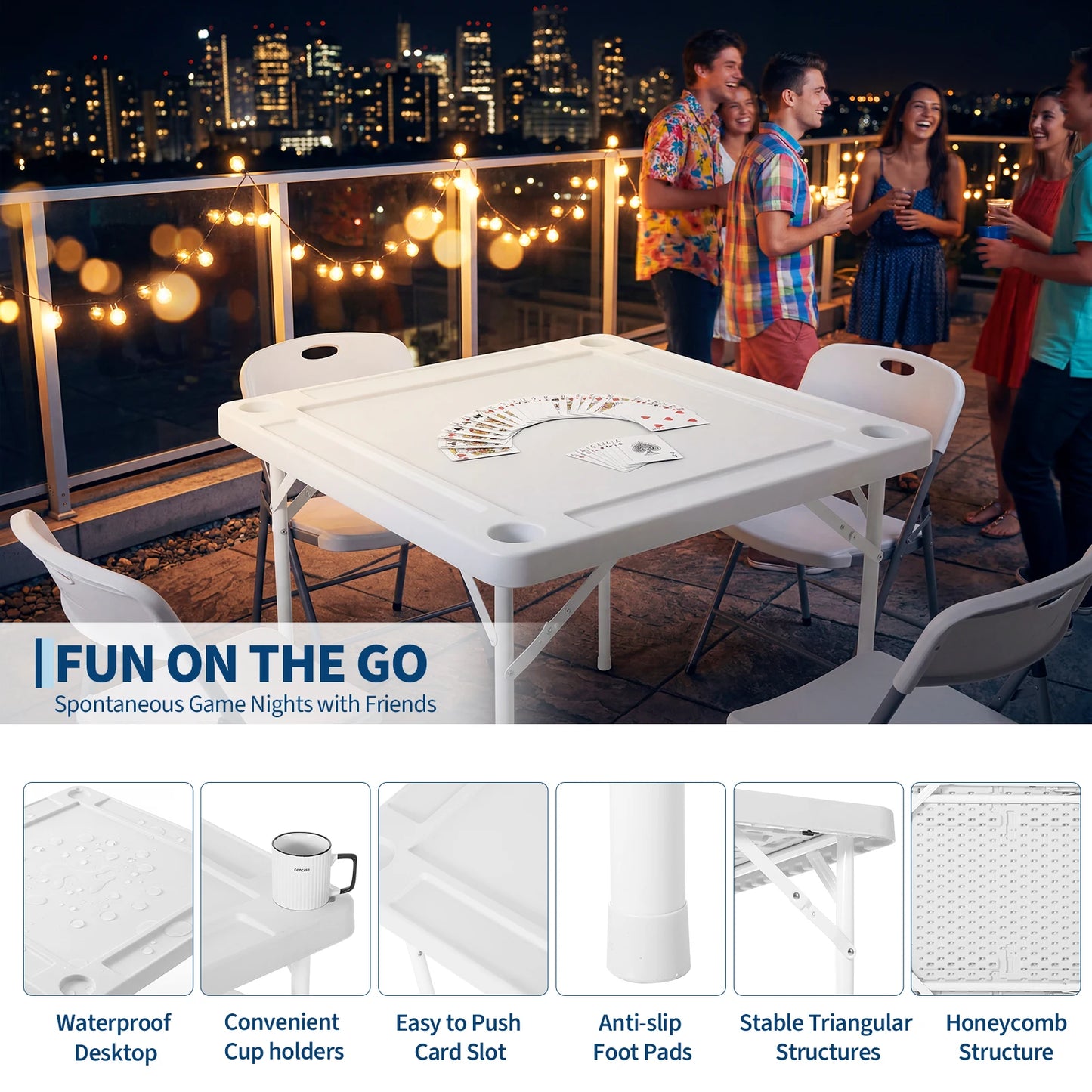 Heavy Duty Portable Folding Card Table For Outdoor Gaming