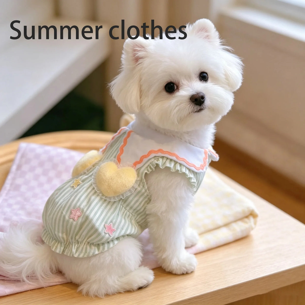 Summer Princess Striped Bubble Dress For Small Dogs And Cats