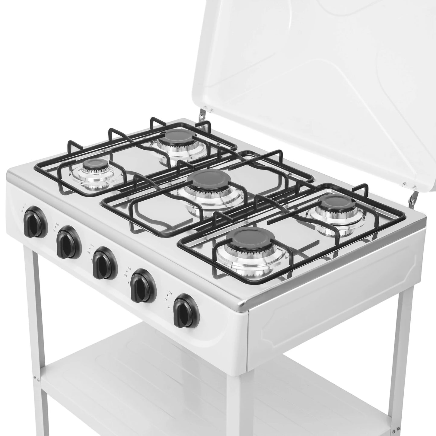 Five Burner Gas Grill Freestanding For Outdoor Cooking And Grilling
