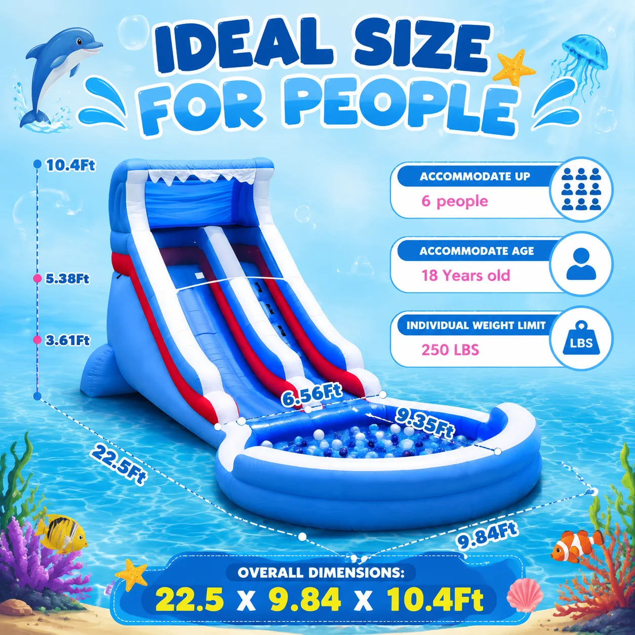 Blue White Red Oxford Water Slide Summer Outdoor Water Toy for Backyard Poolside Fun Games Entertainment