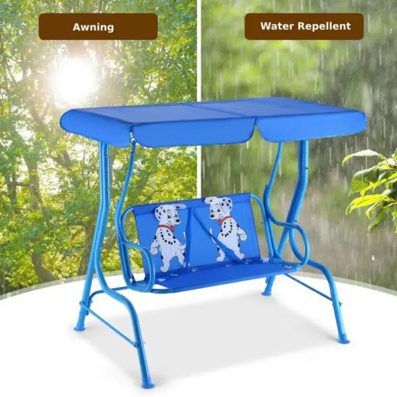 Outdoor Kids Patio Swing Bench with Canopy 2 Seats
