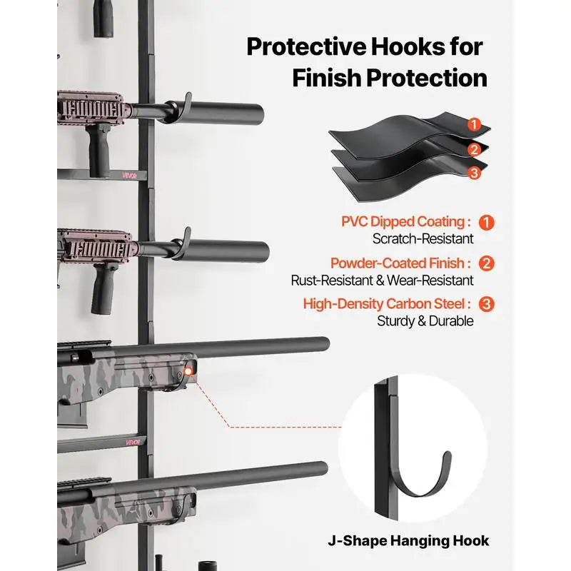 Floor Standing Gun Rack With Storage Shelf Holds Five Rifles