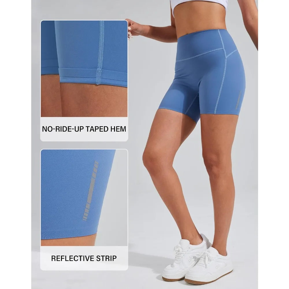 Pioneer Camp Seamless Womens Biker Shorts With Pocket Tummy Control