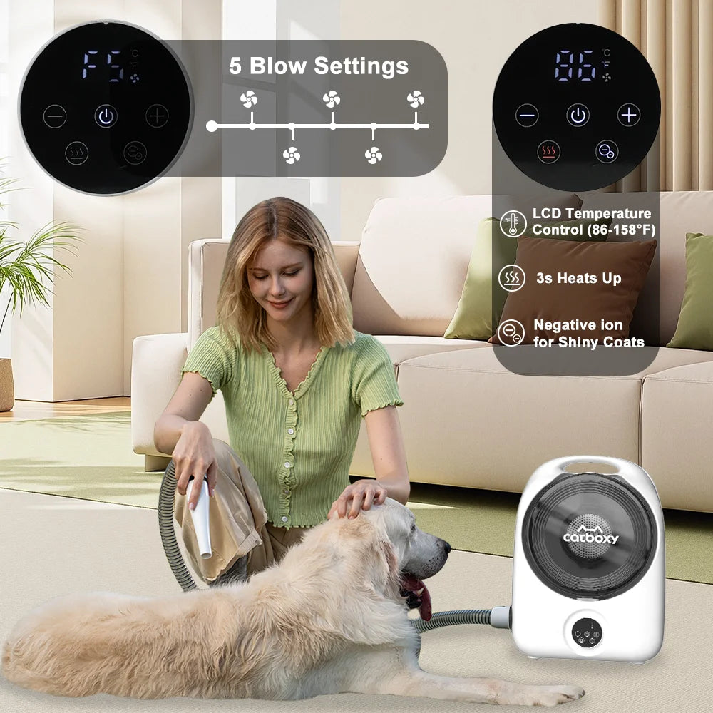 Professional 5 In 1 Quiet Cat And Dog Grooming Vacuum
