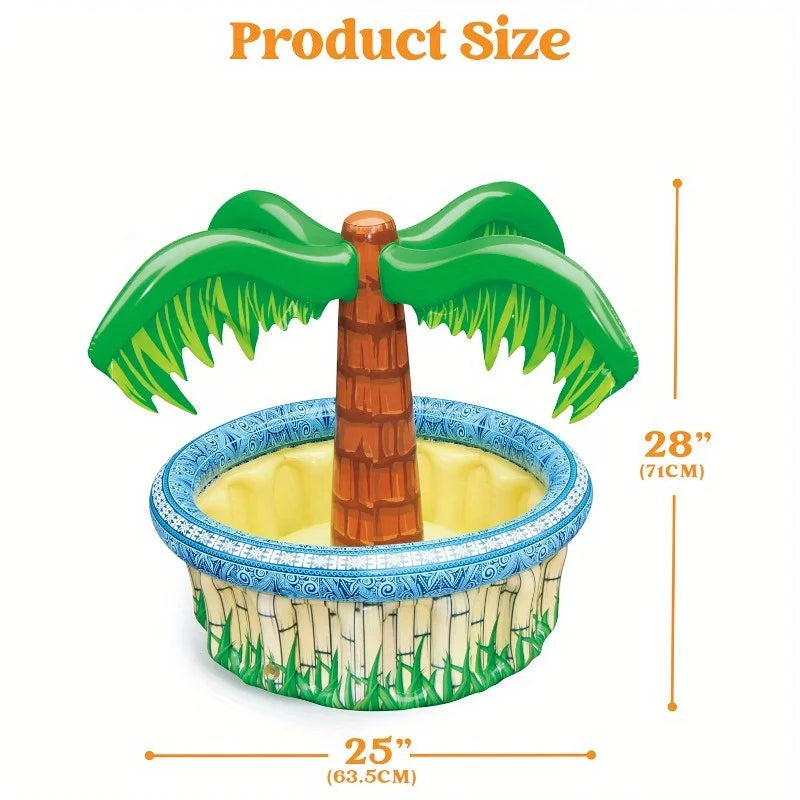 28'' Inflatable Palm Tree Cooler Luau Hawaiian Tropical Beach Themed  Blow Up Palm Trees Cooler Outdoor Party Supplies