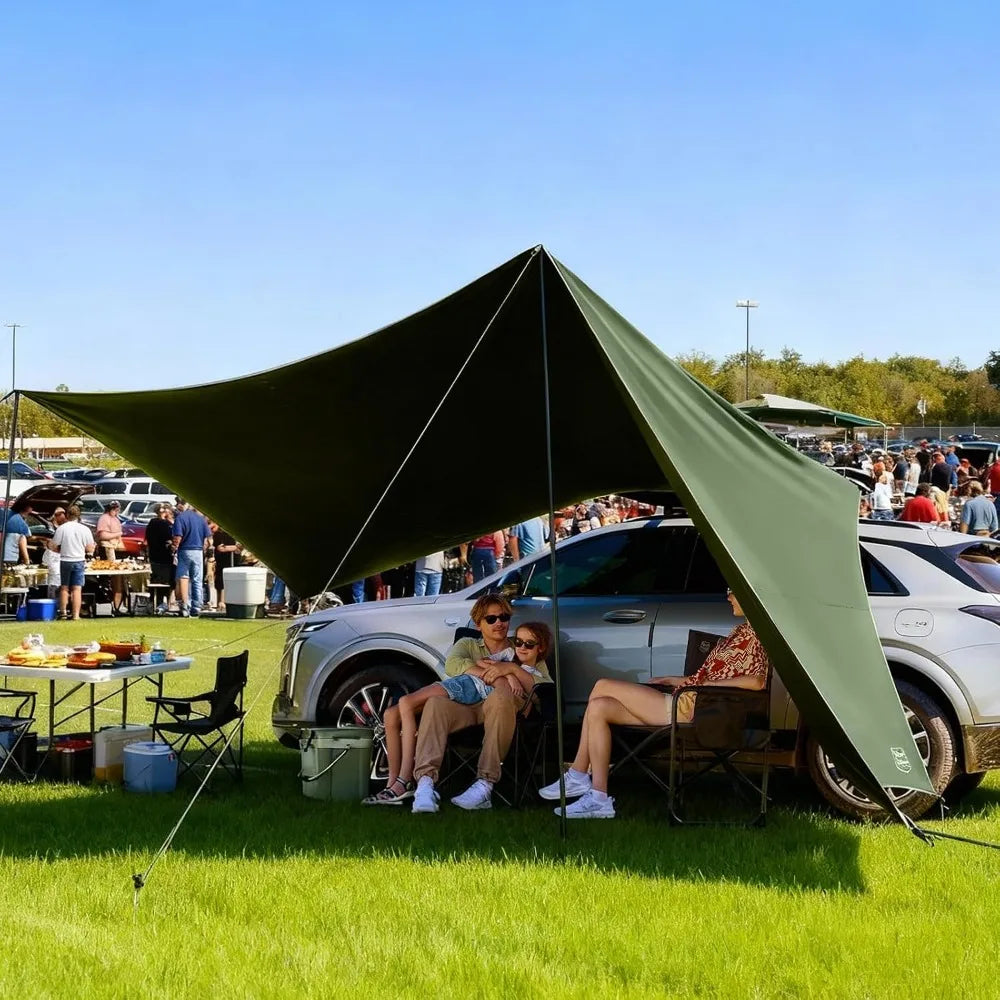 19x9.8ft Retractable Car Awning 186ft² Roof Rack Sun Shade UPF50+ Waterproof Shelter for Vehicle/Truck/Jeep/SUV/Van