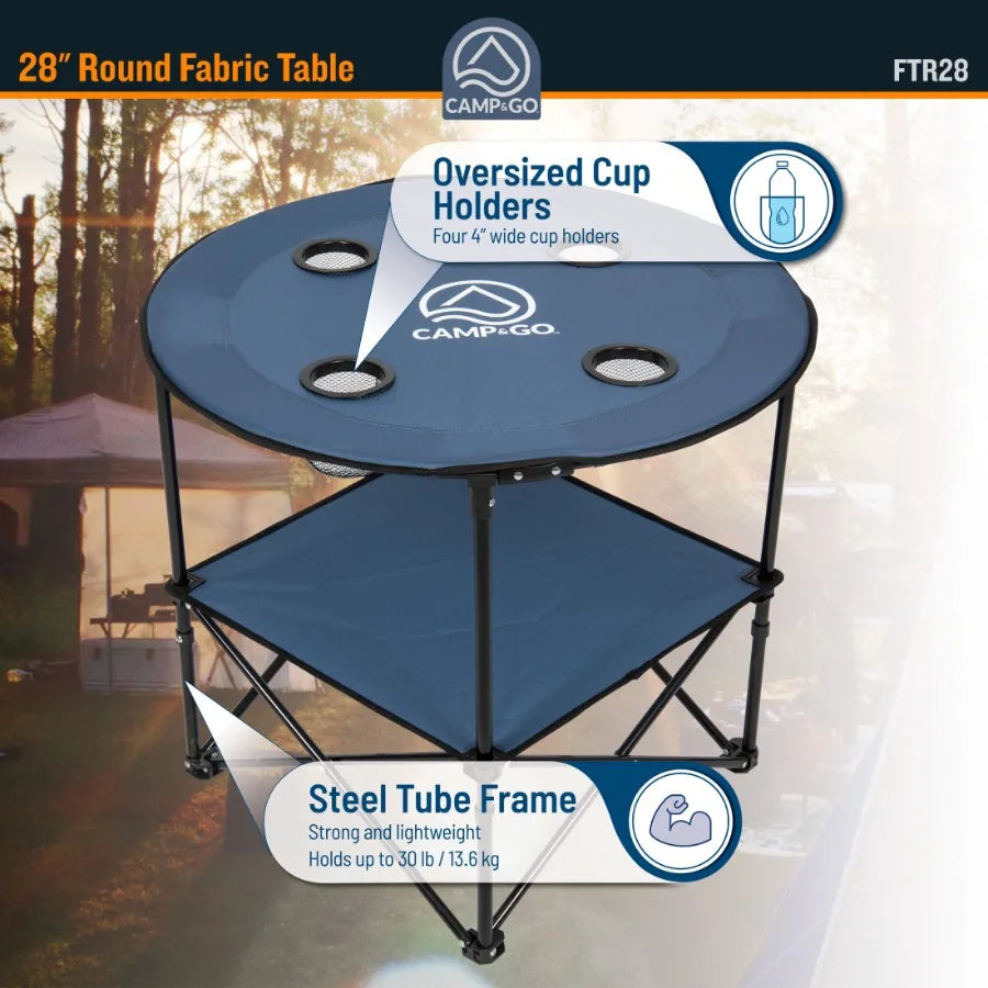 2 x 2 x 2 ft Green Fabric 28" Diameter Round Portable Table