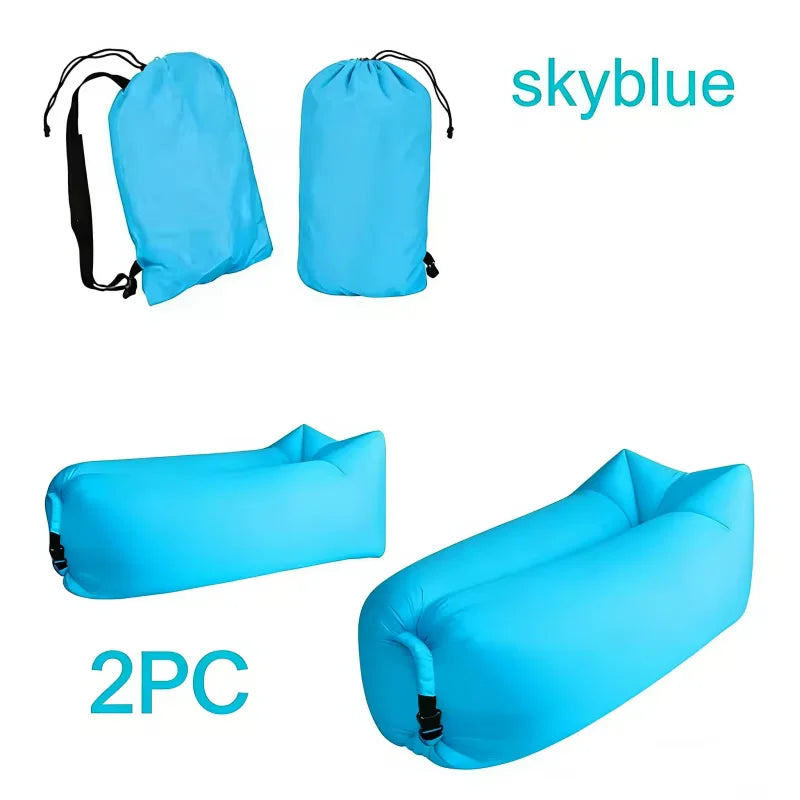 Inflatable Lounger Air Sofa Extra Thick Foldable Couch Outdoor Beach