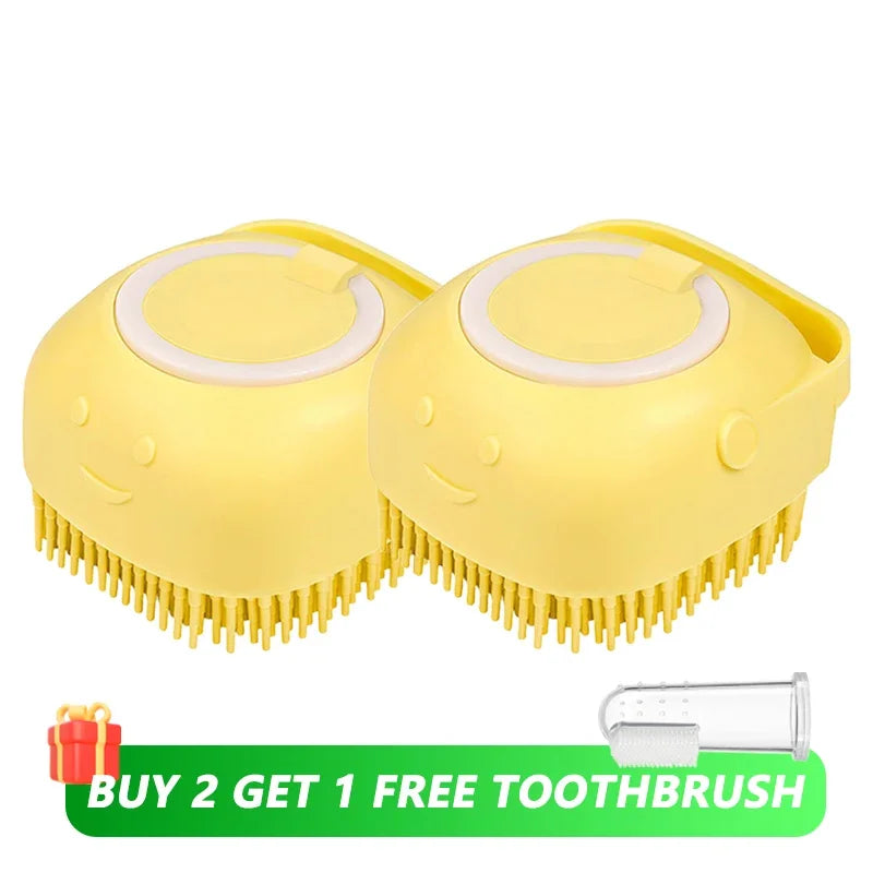Silicone Pet Shampoo Dispenser Brush For Dogs And Cats