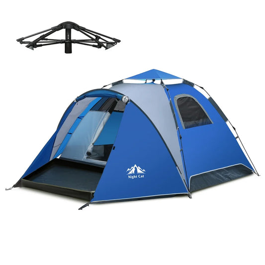 Night Cat Pop Up Tent 2-3 Person Instant Setup With Rainfly