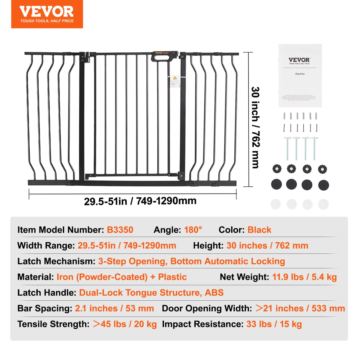 SucceBuy Pressure Mount Walk Through Baby Security Gate